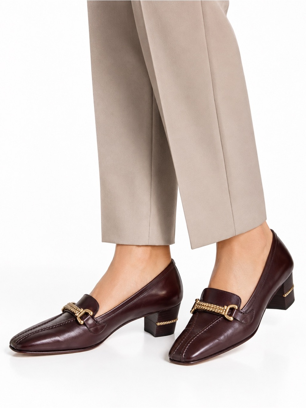 Vintage Gucci Leather Horsebit Loafer Heels Size 38